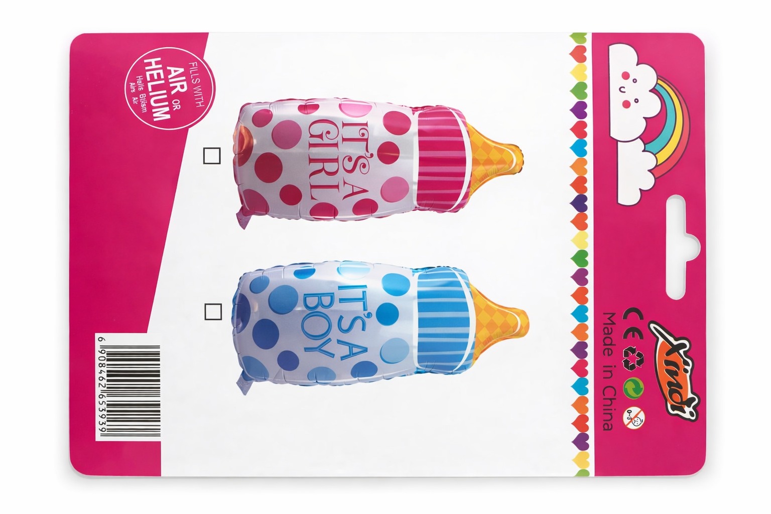 Ballons aluminium biberon