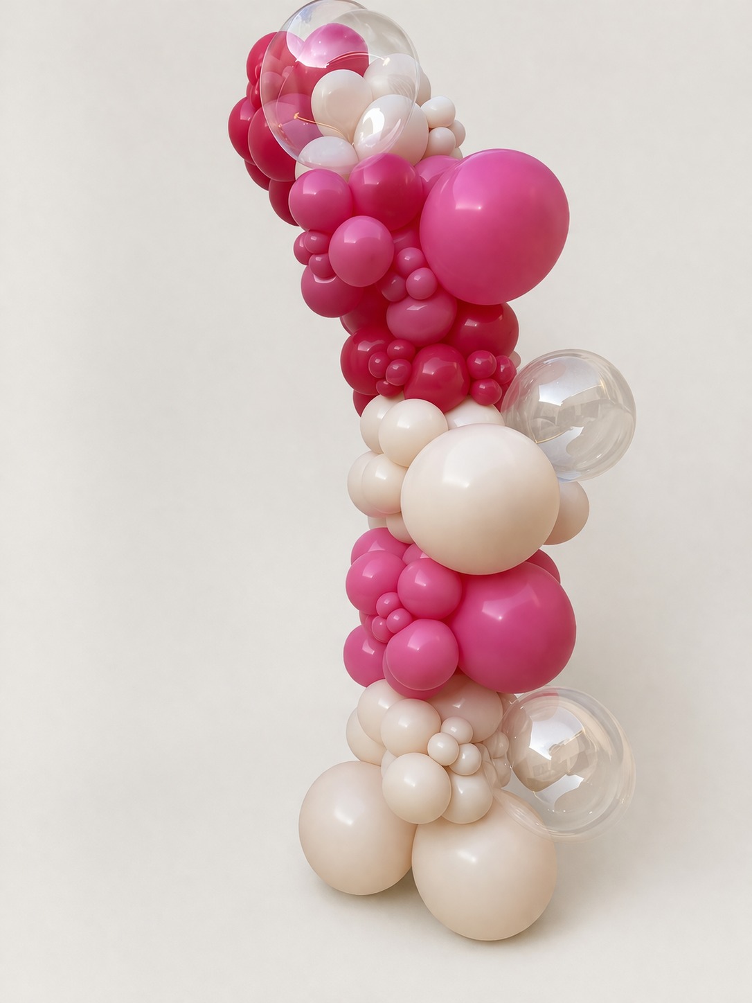 Ballons roses/blancs