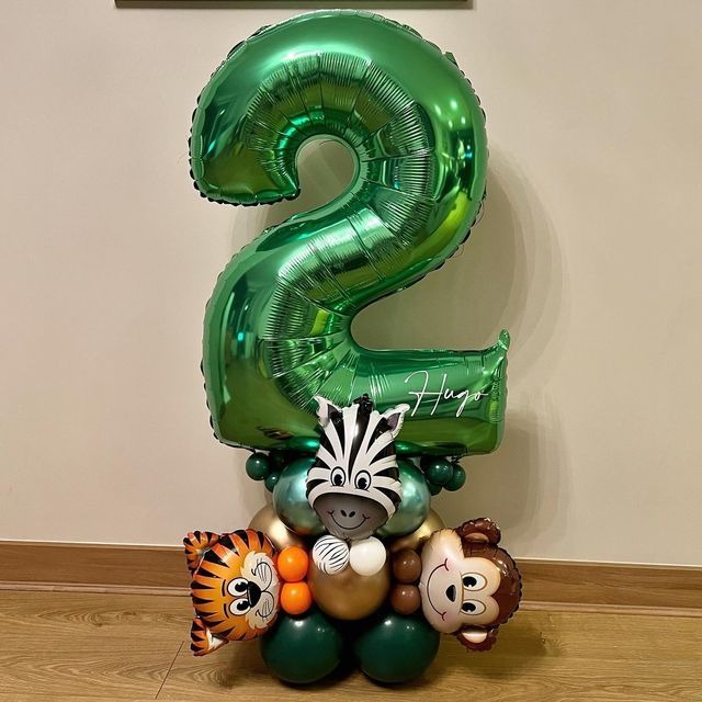 Colonne en Ballons avec chiffre conflable